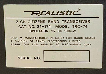Realistic TRC-74
